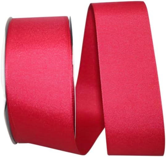 Reliant Ribbon Grosgrain Texture Ribbon, 2-1/4 Inch X 50 Yards, Cranberry