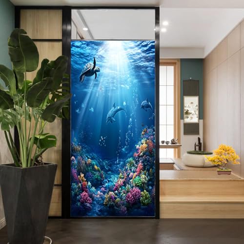 Película de privacidad para ventana con diseño retro marino miniatura 5