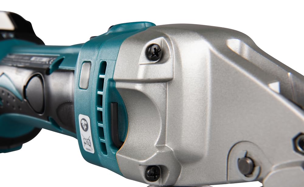 Makita Forbici per lamiere a batteria, 1,6 mm, 18 V, 5,0 Ah, 2 batterie e caricatore in MAKPAC, DJS161RTJ