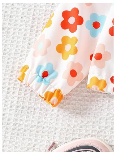 Verdusa Toddle Girl's Cute Floral Zip Up Jacket Vacation Lightweight Outerwear4