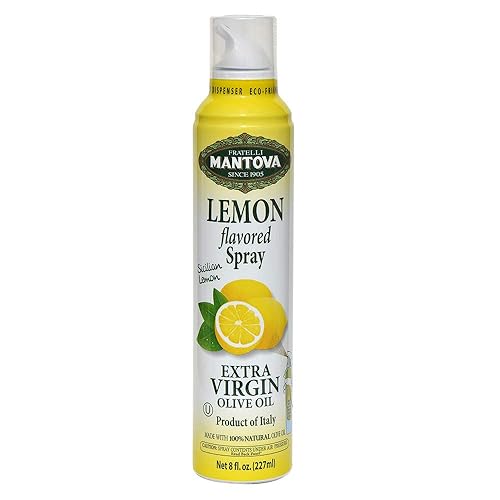 Mantova Spray de aceite de oliva virgen extra con sabor a limón, espray de cocina saludable para el corazón, perfecto para ensaladas, salsas de