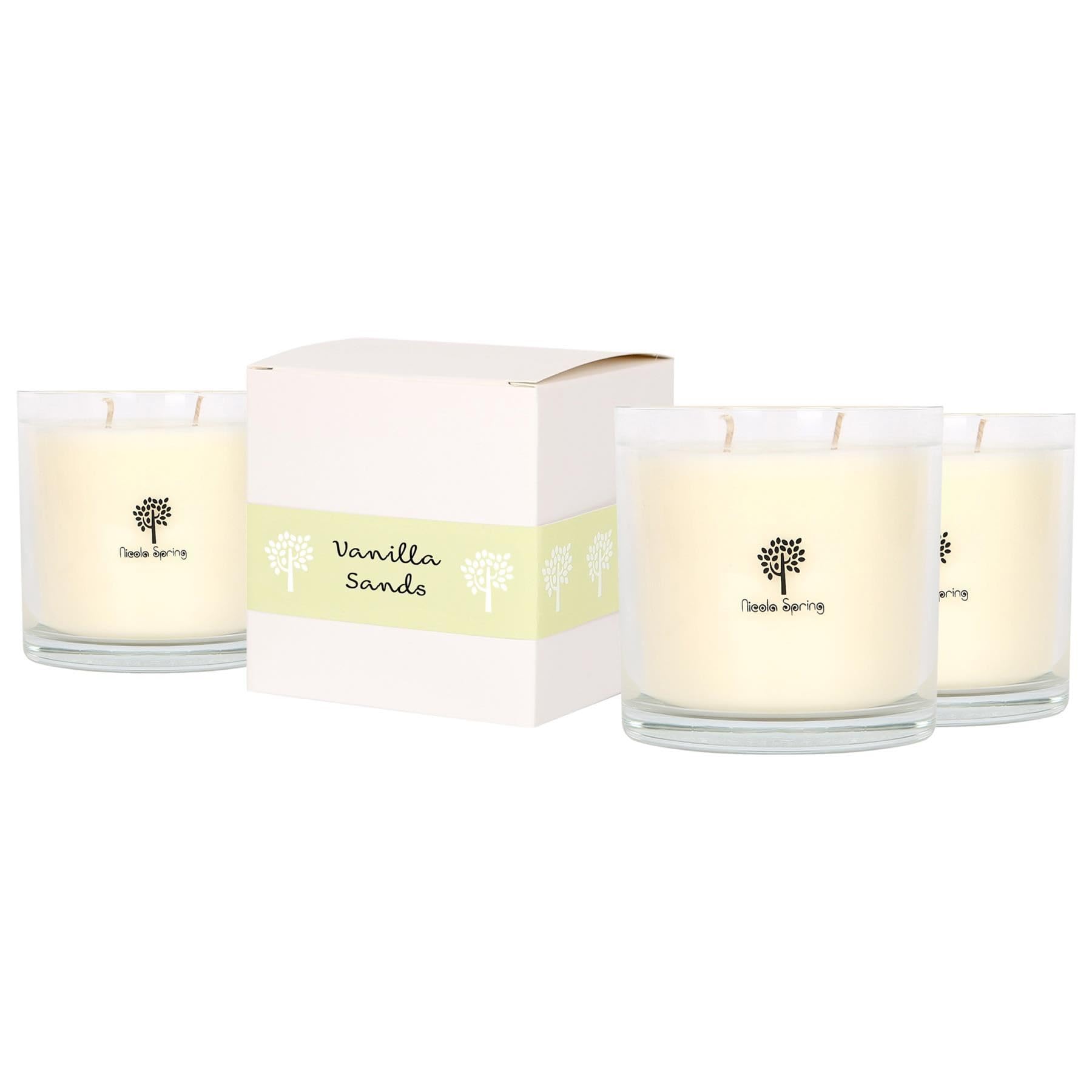 Nicola Spring Unisex Clear 3X 400G Soy Wax Scented Candles - Vanilla Sands Aromatherapy Jar Candle In