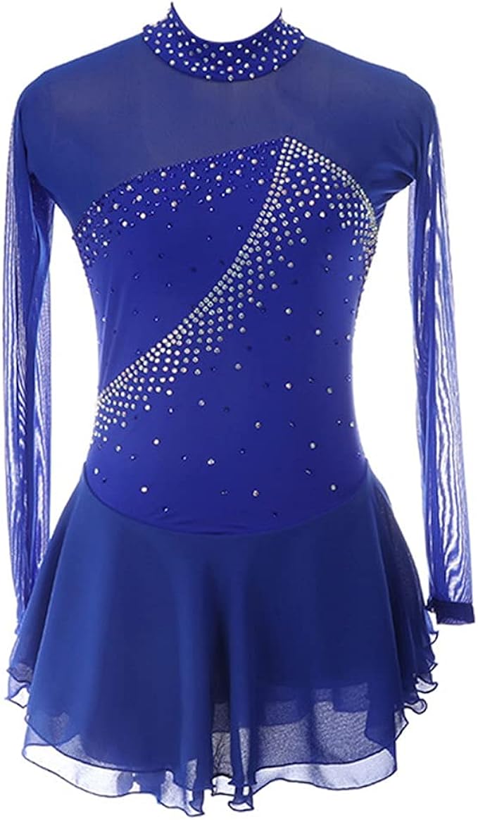 Crystal Vintage Figure Skating Dress Girls Women Ballet Skating