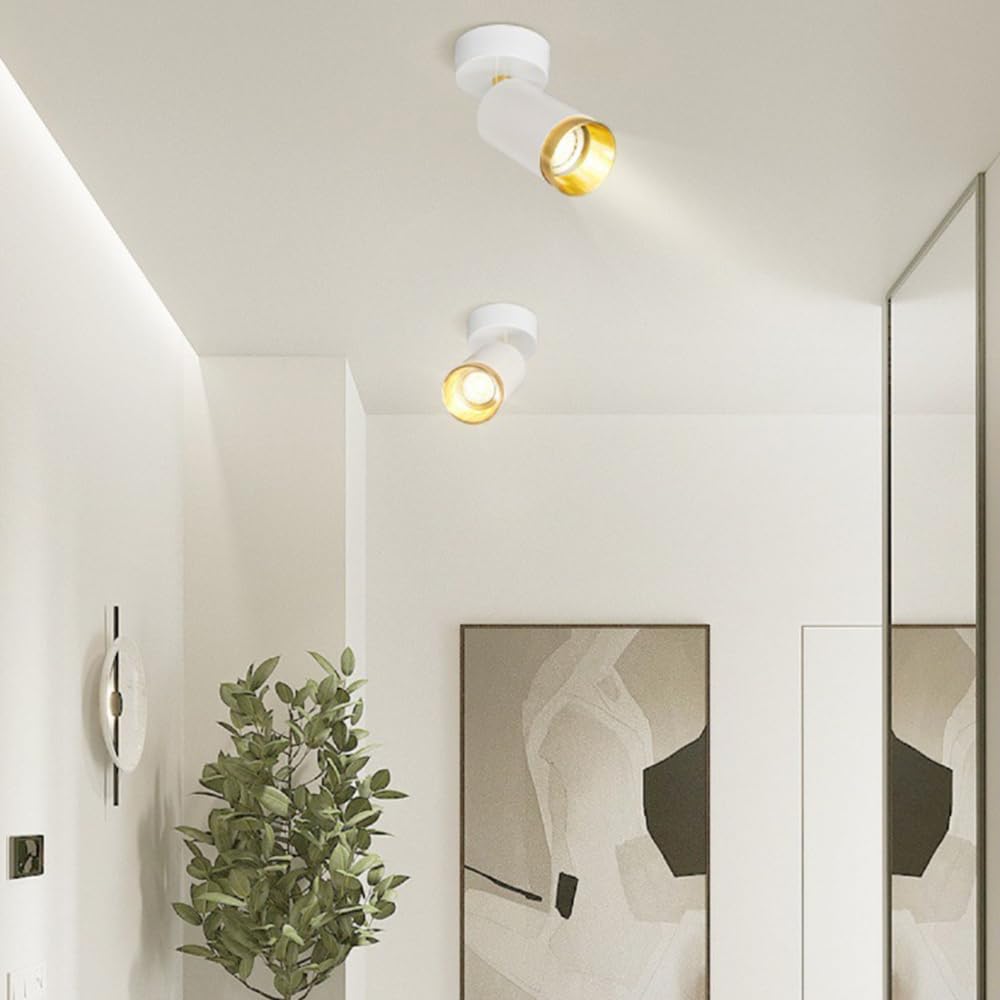 Faretti da soffitto in Metallo, faretti direzionali Regolabili, apparecchi di Illuminazione per Interni Luminosi, per corridoi, verande, GU10 cablati, Moderni, nordici