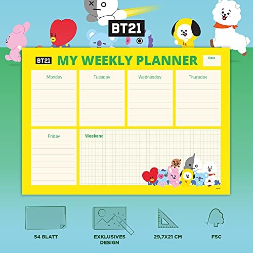 Erik® A4 Weekplanner BT21 -Bureauplanner met 54 afscheurbare vellen - Image 3