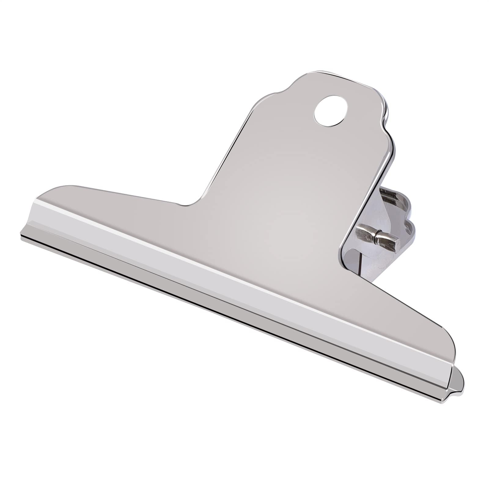 90mm Bulldog Clip Raccoglitore, 10 Pezzi Metallo, 4 Pollici Binder Clip Grandi, Silver per Ufficio Scuola
