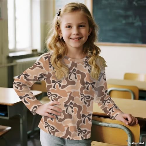 Image of Renewold Boys Girls Tees Kids T-Shirt Long Sleeve Crewneck T Shirts Casual Athletic Tops Clothing for Home School Travel