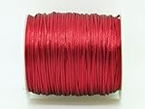 DARK RED 1mm Bugtail Satin Cord Shamballa Macrame Beading Nylon Kumihimo String (210ft Spool)