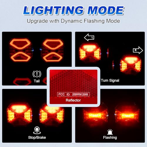 Image of Agrieyes Wireless Trailer Lights, Magnetic Tow Tail Light Kit (T326) | 2 Mounting Options | 30s Magnetic Mount | 100ft Stable Range | USB-C 9H Runtime | IP67 Waterproof | Cross-State Towing