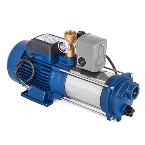 Bisujerro Cirkelpomp, 2.200 W, 160 l/min, elektrische waterpomp, centreerpomp, elektrisch, voor huis, tuin (met schakelaar)