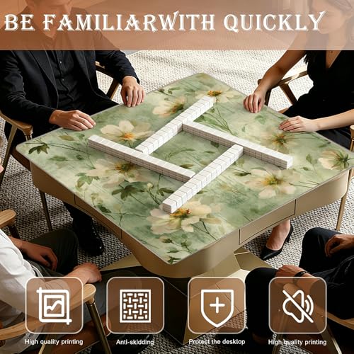 Tapete Mahjong vintage 33x33 pulgadas verde/beige miniatura 2