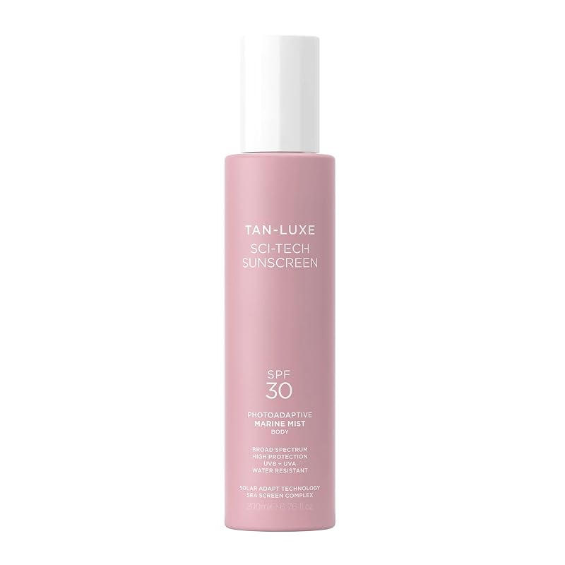 Protetor solar corporal em spray Tan-Luxe Sci-Tech Sunscreen Marine Mist, transparente, FPS 30, 200 mL