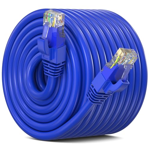 Câble Ethernet 91,4m CAT6 bleu imperméable pour réseau extérieur