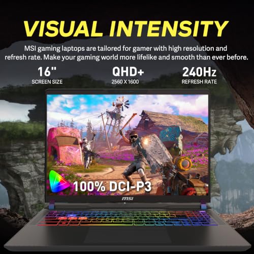 Image of msi Vector 16 HX AI 16 inch QHD+ 240Hz Gaming Laptop, Intel Core Ultra 7 255HX, GeForce RTX 5070 Ti, 32GB DDR5, 2TB Storage(1TB SSD+1TB Docking Station), 24-Zone RGB Keyboard, Wi-Fi 7, Win 11, Gray