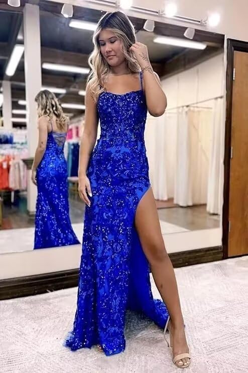 VCCICANY Sparkly Sequin Mermaid Prom Dresses for Women 2025 Backless Long Formal Evening Party Dress with Slit4