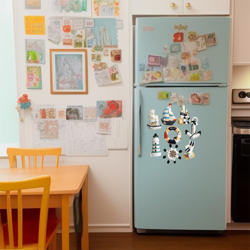 Imanes decorativos de resina para refrigerador, set de 8 miniatura 2