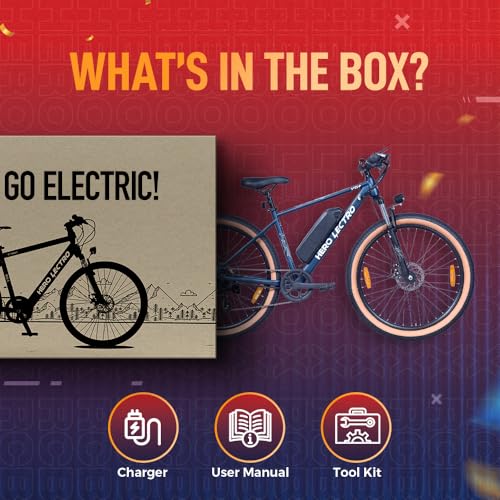 Image of Hero Lectro Y5+ 27.5T 7 Speed Electric Cycle | 250W Motor | 10.4Ah Battery | Speed Upto 25 Kmph | Range Upto 55-60 KM on PAS | External Battery | 98% Assembled Cycle | Blue