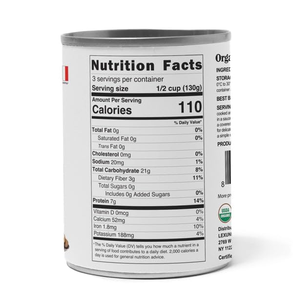 Food to Live Organic Canned Lentils, 14 oz (Pack of 8) – Unsalted, Non-GMO, Vegan. Ready to Eat. Perfect for Salads, Soups and Quick Meals. Wholesale
