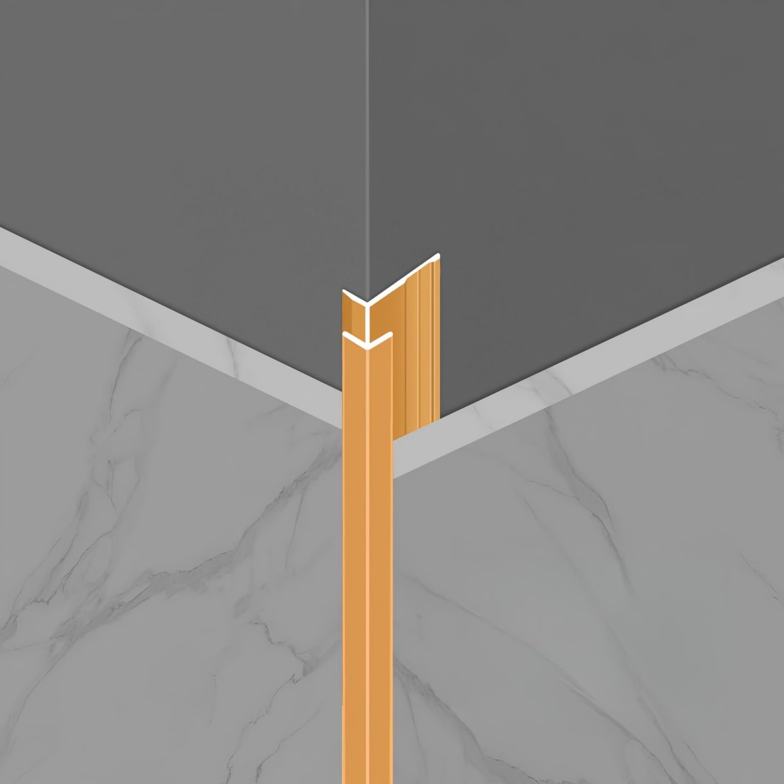 Profilé d'angle extérieur carrelage 4.5mm alu or lot de 3 baguettes 100cm