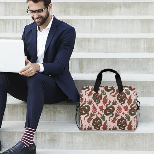 Funda para portátiles 15.6 pulgadas con asa y correa rosa verde miniatura 3