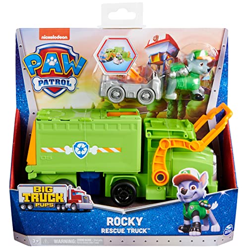 Image of Paw Patrol Big Truck Pup's Rocky Transforming Toy Truck with Collectable Action Figure|Vehicle Set with Launch Mini Rescue Vehicle|Learning ActivitySet|Roleplay ToyFor Kids3+|BirthdayGift|MadeInIndia