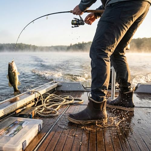 Image of SUREWAY Women's Deck Boots Professional Non-Slip Fishing & Ankle Deck Boot Waterproof Rain Boots