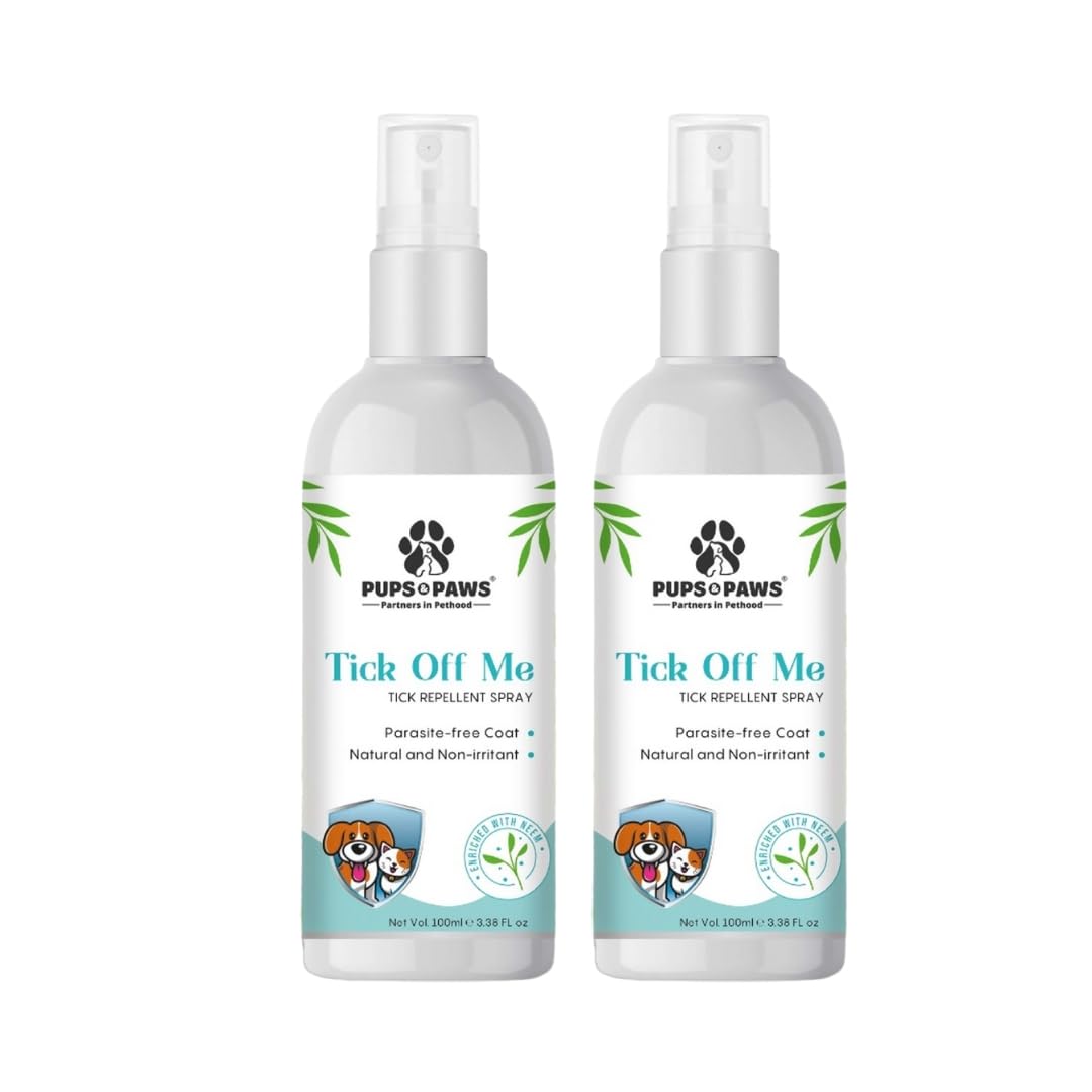Pups & Paws Tick Off Me Tick Repellent Spray for Dogs & Cats 100 ml | Neem, Lemongrass and Cedarwood Oil | Fight Against Ringworms and Fungal Infections | for Puppies, Dogs, Kitten, Cats (Pack of 2) (B0CY9MM1CB) Amazon Price History, Amazon Price Tracker