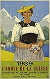 SANS CADRE PostersAndCo ™ ANNéE de la Suisse 1939 Raom-Poster/Reproduction HQ 60x80cm d\'une Affiche Vintage/Ancienne