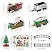 Toyvian Christmas Train Set Festive Battery Powered Train Model Mini Train Lights & Sound, Railway Kits Steam Locomotive Engine, Lights & Sound, Railway Kits