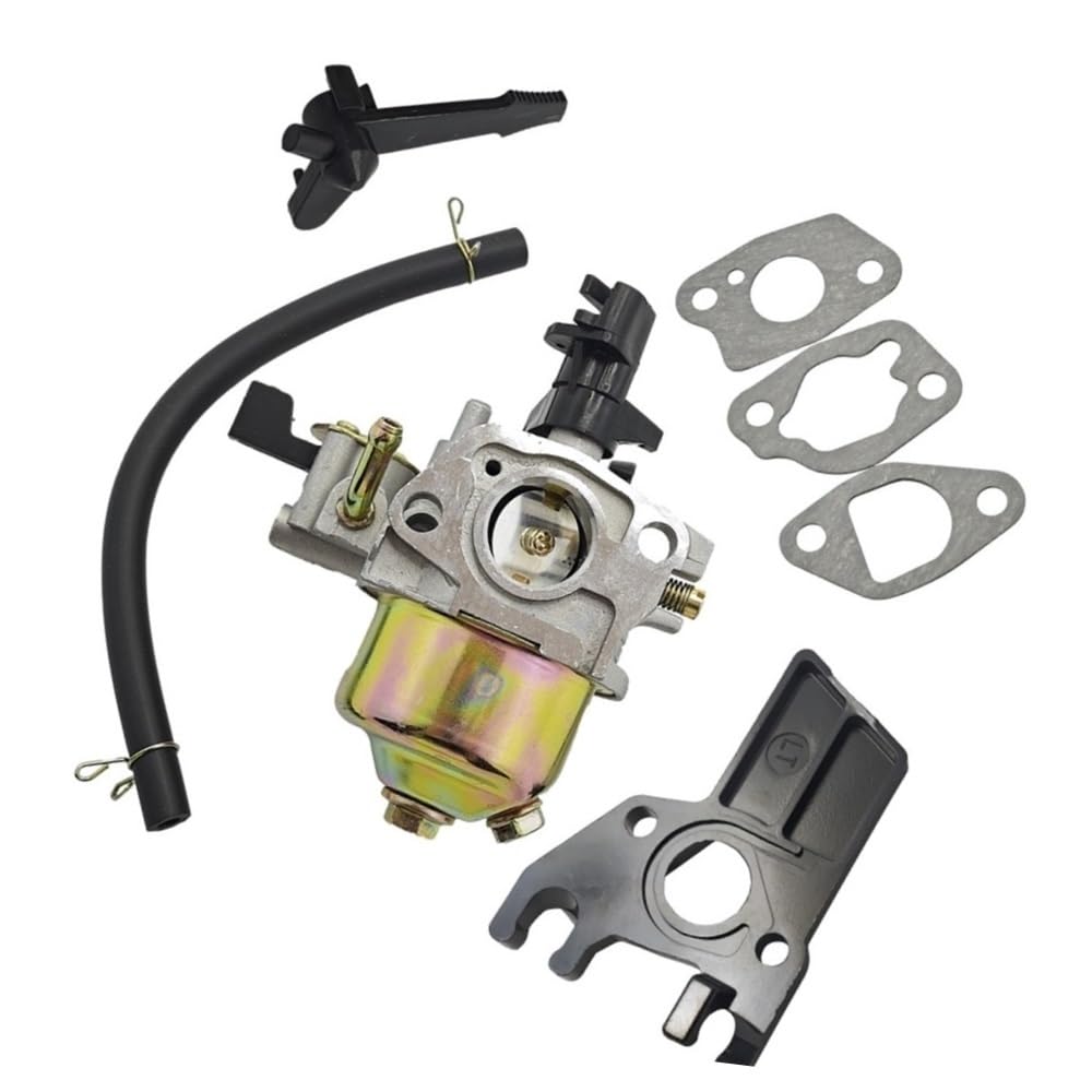 Piezas de reparación Juego de carburador con aislante de línea de combustible, espaciador y junta compatible con motores de cortacésped de 4 tiempos GX200 y GX160.