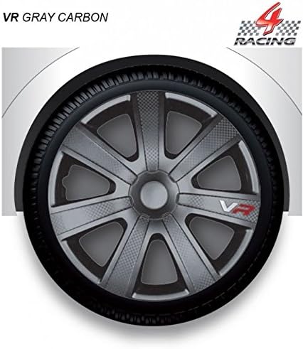 car Trims set of 4 14'' 15'' 16'' Hubcaps/Trims VR Carbon Grey (15 inch)