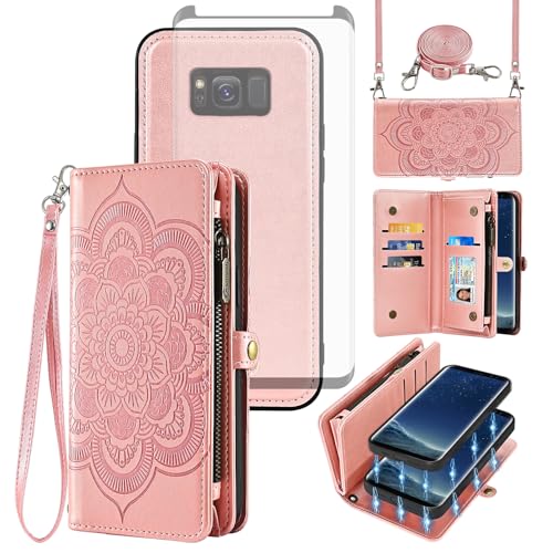 Protection Galaxy S8 intégrale incluant vitre en verre trempé et étui zippé