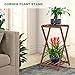 Jotboom Plant Stand Indoor,Wooden 2 Tier Plant Stands,Corner Square Plant Shelf,Rustic Flower Stand Tall Plant Holder for Living Room Bedroom Balcony Office