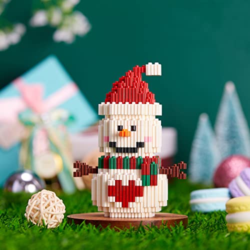 Image of Christmas Building Blocks Compatible for Lego Christmas Snowman Micro Blocks Stacking New Toys Holiday Present Box New Year Gifts for Kids 6-14+ Years Old Boys and Girls(Snowman)