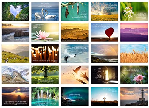 Edition Seidel Lot de 25 cartes postales avec versets bibliques et citations bibliques - Cartes d'anniversaire avec dictons de la Bible pour réfléchir et...