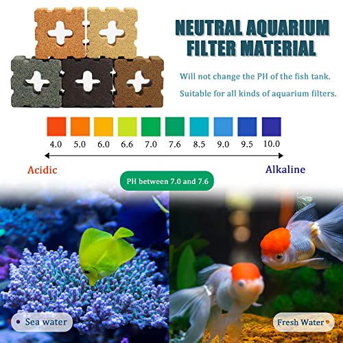 Image of SHIGATSU Aquarium Filter Media, Aquarium Ceramic Filter Blocks for Saltwater and Freshwater Pond Fish Tank（15 pcs） | Aquarium Filter Media for Saltwater and Freshwater