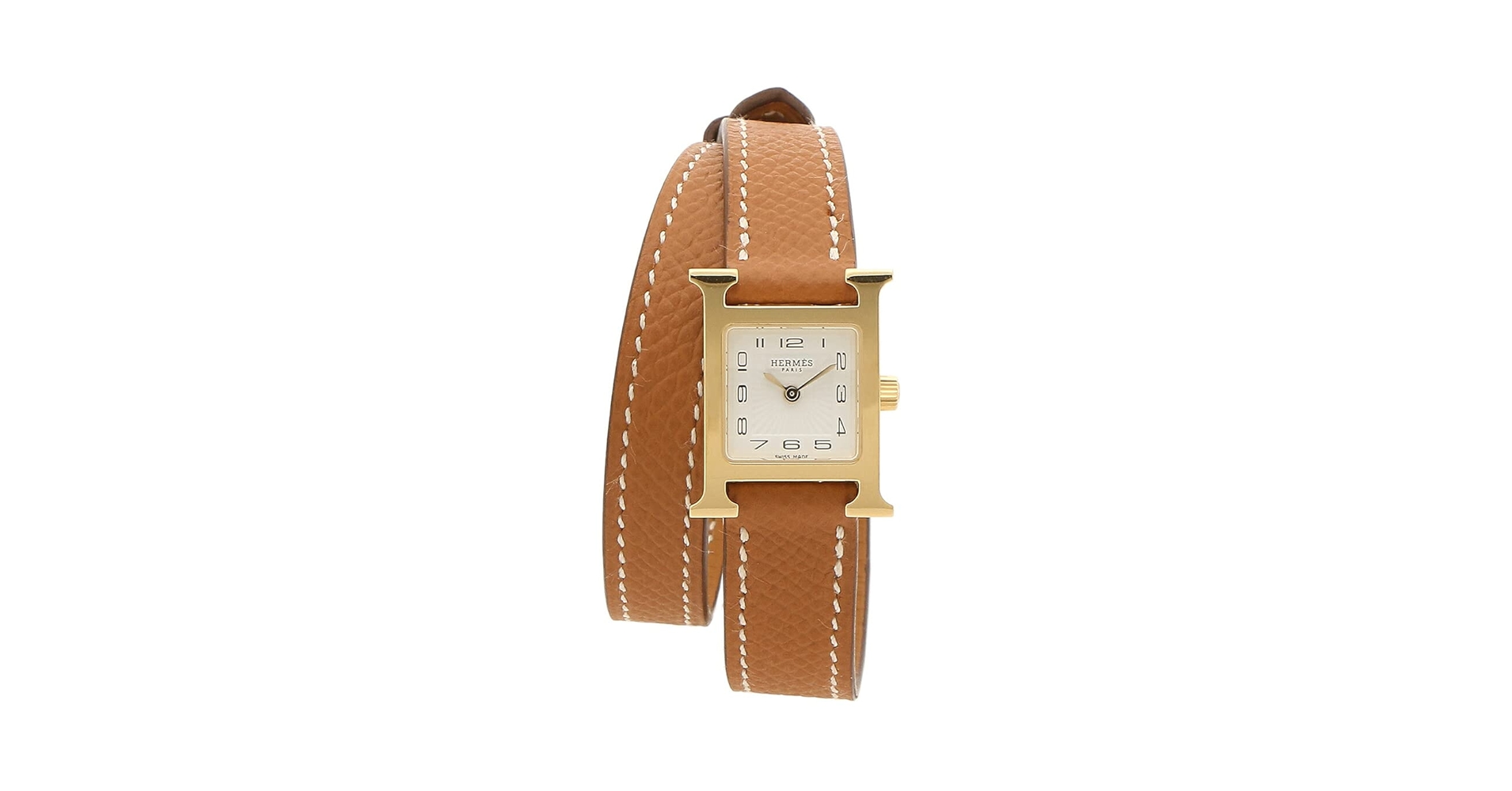 エルメスHウォッチ　キャメル　腕時計 エルメス Hウォッチ 対応】HERMES H Watch 強力 撥水 革ベルト