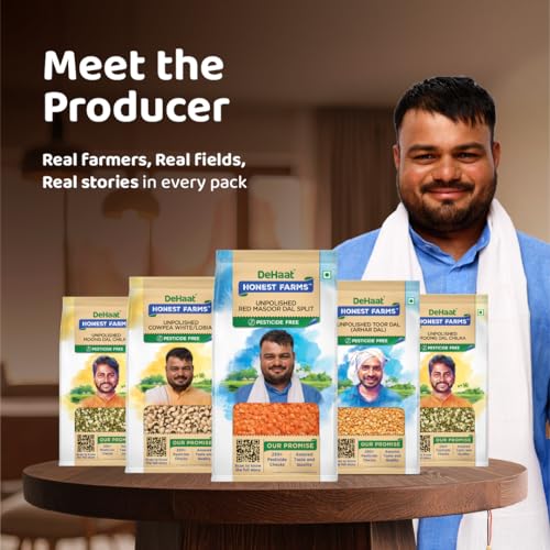 Image of DeHaat Honest Farms Pesticide Free Unpolished Red Masoor Dal Split 500 gm. (Pack of 3)