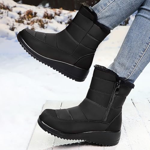 Bottes d'hiver pour femme imperméables à tige courte et doublure chaude - 4