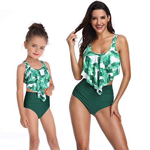 image for KABETY Girls Swimsuit Two Pieces Bikini Set Ruffle Falbala Swimwear Ba