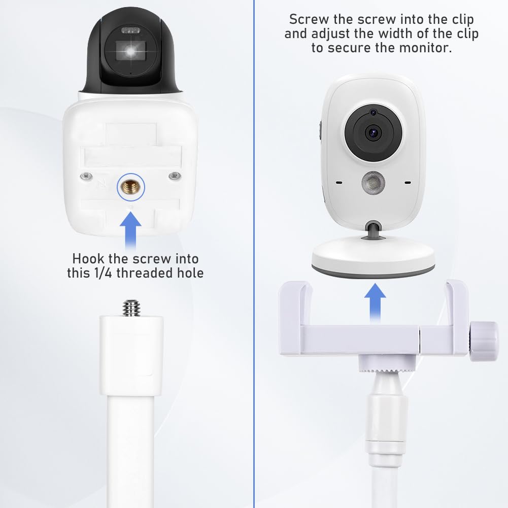 OFFCUP Baby Monitor Holder, Camera Mount and Card Slot, Baby Cam Mount Stand Compatible with 1/4 Screw - Image 4