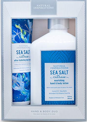 Natural Inspirations Hand Creme & Body Lotion Luxury Gift Set, Sea Salt Citrus