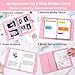 Antner A5 Notebook Binder 6 Ring Refillable Planner Cover for A5 Planner Inserts, PU Leather Loose Leaf Personal Organizer Aesthetic Photocard Holder Budget Binder with Magnetic Buckle, Glitter Pink