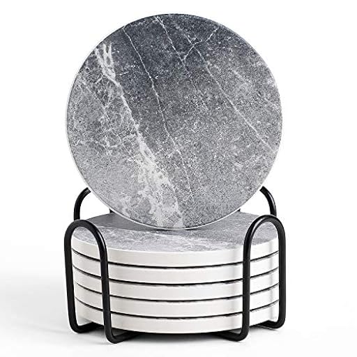 LIFVER Posavasos para Bebidas Absorbentes, Decoración de Sala de Estar, Juego de 6 Posavasos de Cerámica con Base de Corcho, Protege la Mesa de Madera o los Muebles de Arañazos | Ya disponible en tu tienda friki favorita! En mundofriki.es!