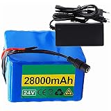 Batería de Litio de 24V 20Ah para Bicicleta Eléctrica - 28000mAh con Cargador y BMS - Triciclo Eléctrico, Carrito Golf, Scooter - Movilidad Kart Silla...