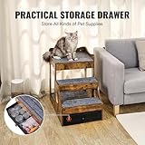 VEVOR Etagenbett für Haustiere mit Abnehmbarer Treppe, Fenstersitz für Hunde/Katzen mit Stauraum, mehrstufiges Bett, Schlafcouch für Hunde, Sitzplattform für Haustiere, 830 x 450 x 675 mm (Braun)