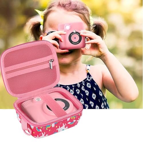Image of Leayjeen Kids Camera Case Compatible with ESOXOFFORE /Dylanto /GKTZ /HiMont /CAMCLID Kids Camera Instant Print for Christmas Gifts and Birthday Gifts for Kids 3-12 Years Old - Pink Unicorn (Case Only)