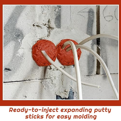 Image of Amylove 8 Pcs Fire Barrier Plumbers Putty Duct Seal Electrical Putty for Wall, Duct, Plumbers, 1.45 in x 6 in, Red