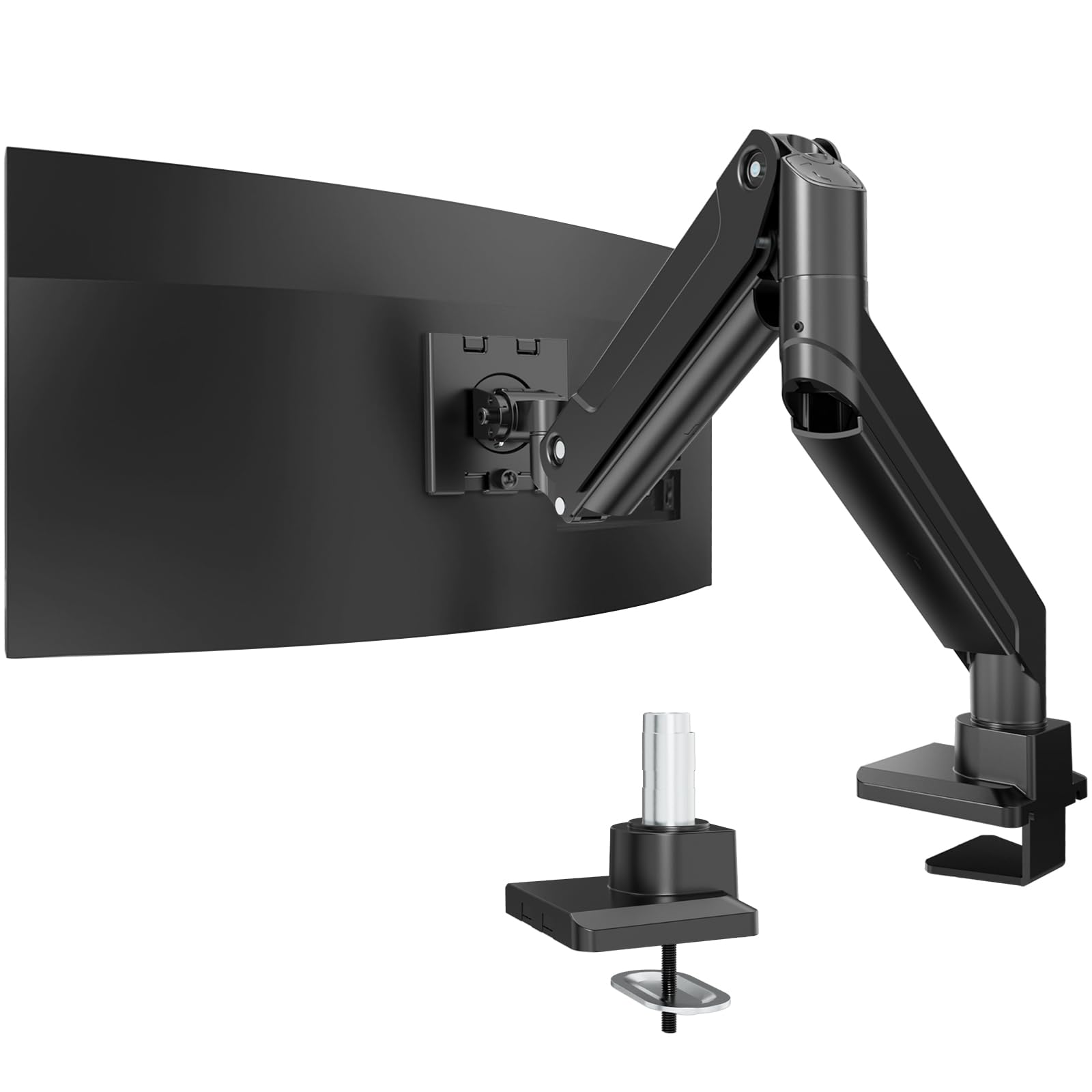Braço de monitor resistente para telas Ultrawide de até 124 cm e 18 kg, suporte de mesa