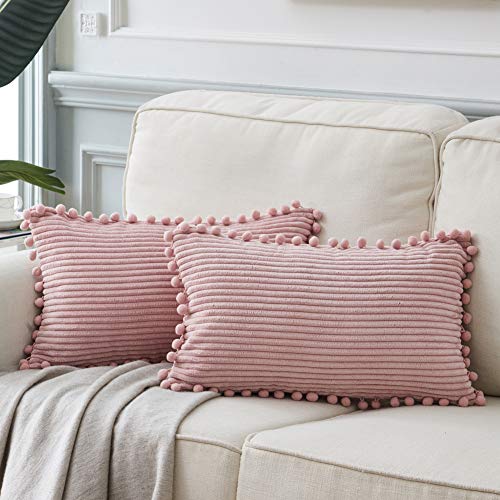 Fancy Homi Pack of 2 Boho Rectangle Decorative Throw Pillow Cover...